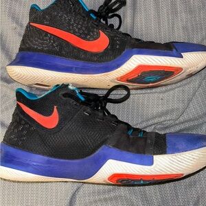 Nike Black and Blue Basketball Shoes (KYRIE 3’s)